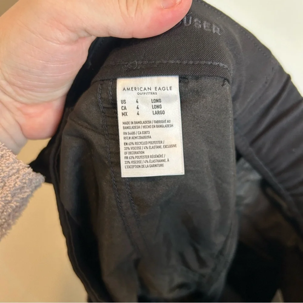 American Eagle Low-Rise Trouser, Black, 4 Long